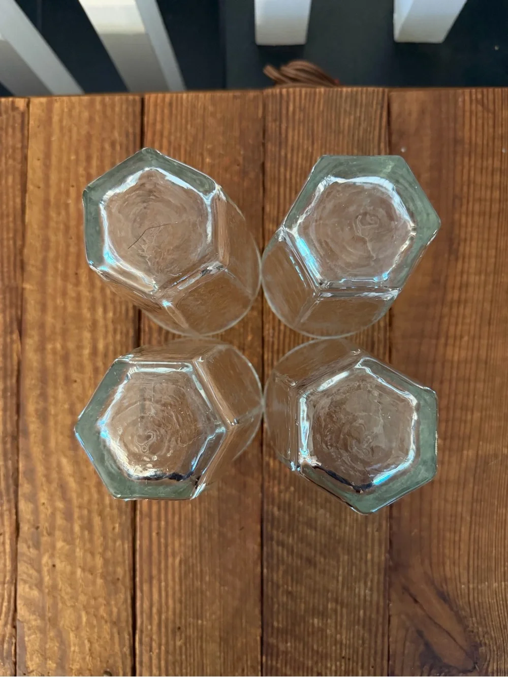 Vintage Clear Textured Glass 12oz. Tumblers - Set of 4